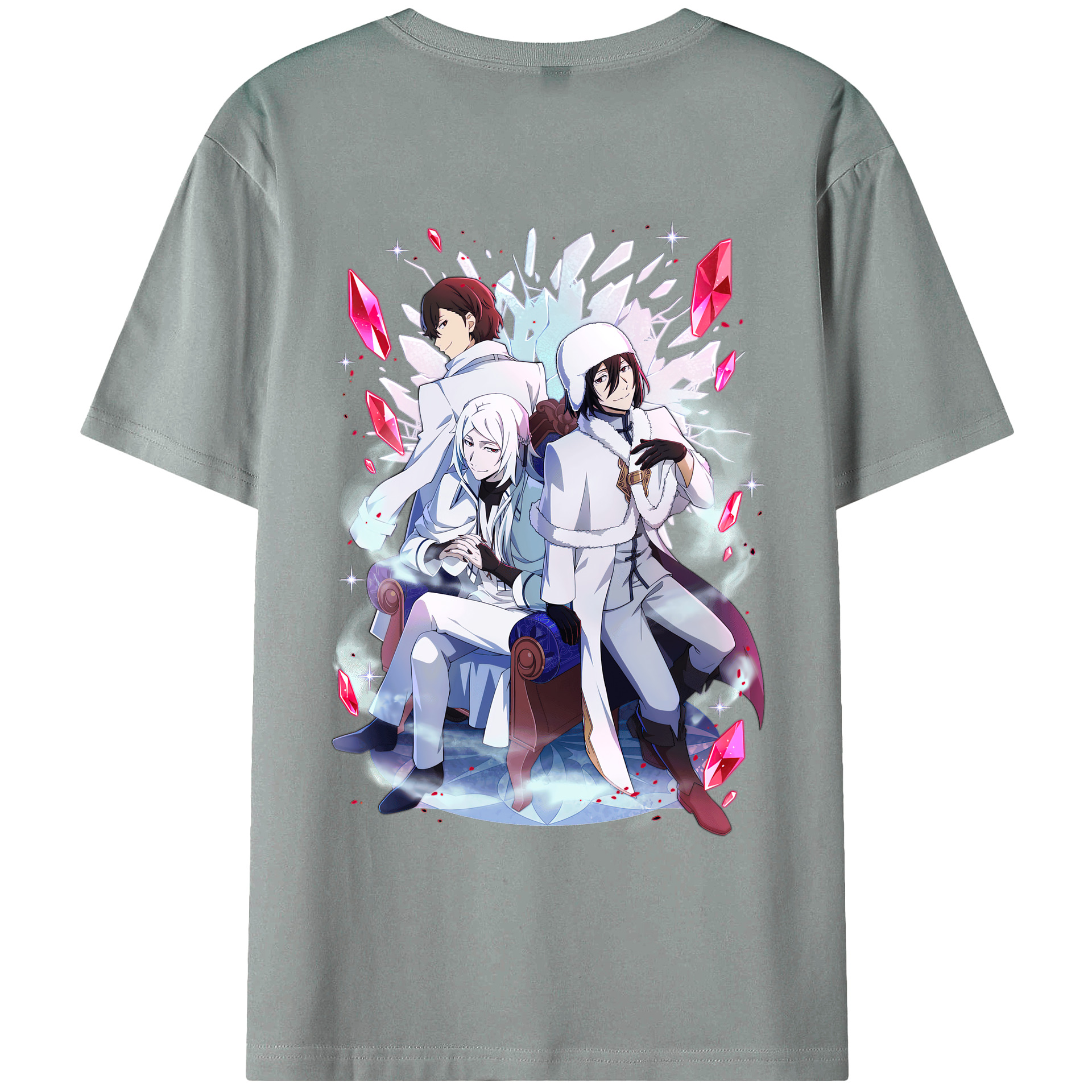 （画像用） 文豪ストレイドッグス Bungo Stray Dogs 綿100％ メンズ半袖Tシャツ（バックプリント） 通気性